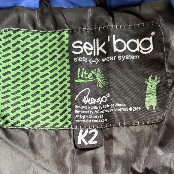 Selk’Bag Lite wearable sleeping bag Kids size K2 4’8”-5’1” Blue cozy camp wear - Picture 2 of 16